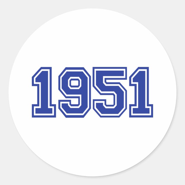 Pegatina Redonda Cumpleaños de 1951 (Anverso)