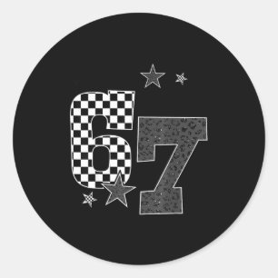 Pegatina Redonda Cumpleaños de 7 años Era 6 ahora tengo 7 divertido