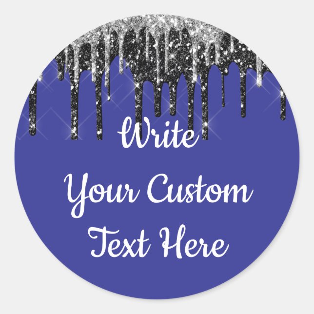 Pegatina Redonda Cumpleaños de aniversario de plata y púrpura con p (Anverso)