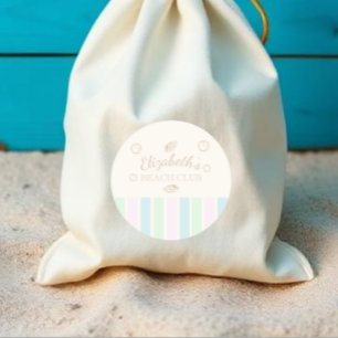 Pegatina Redonda Cumpleaños de Beach Club