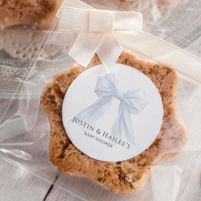 Pegatina Redonda Cumpleaños de Bebé Coquette con Lazo Blanco Person (Subido por el creador)