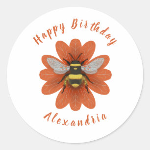 Pegatina Redonda Cumpleaños de Bumblebee