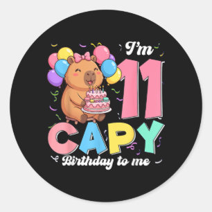 Pegatina Redonda Cumpleaños de Capy a los 11 años