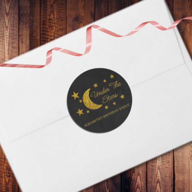 Pegatina Redonda Cumpleaños De Debajo De Las Estrellas (Subido por el creador)