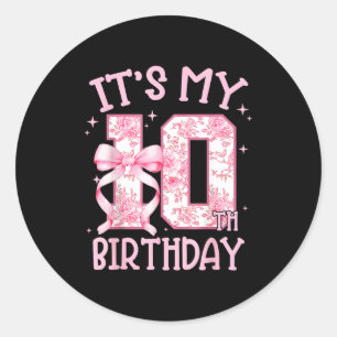 Pegatina Redonda Cumpleaños de dos dígitos Cumpleaños de 10 años Co