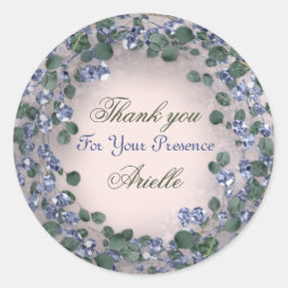 Pegatina Redonda Cumpleaños de Eucalipto Agradecido Polvo de Menta 