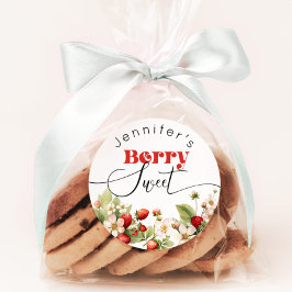 Pegatina Redonda Cumpleaños de fresa dulce como una baya