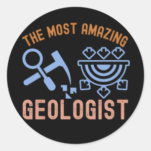 Pegatina Redonda Cumpleaños de Geología, el Geólogo Más Asombroso