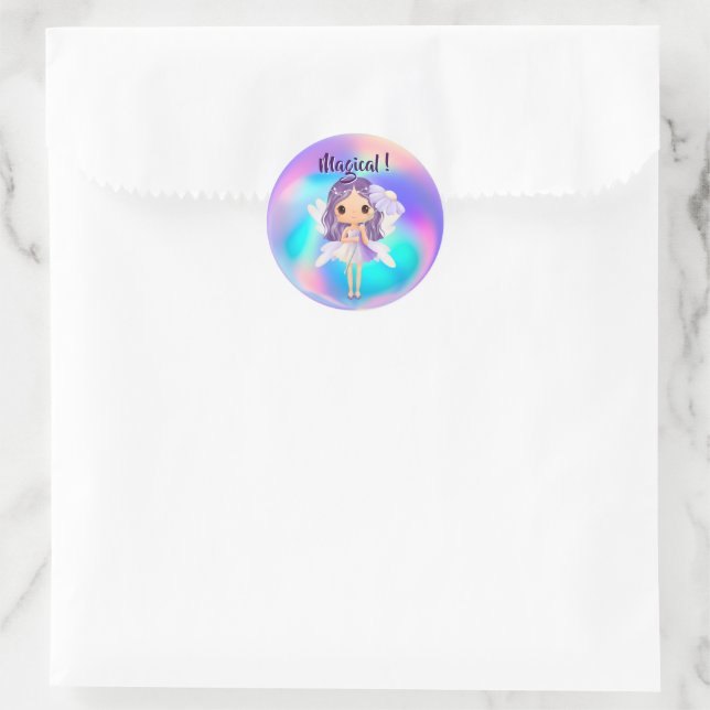 Pegatina Redonda Cumpleaños de Hada Princesa Caprichosa (Bolso)