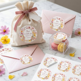 Pegatina Redonda Cumpleaños de hadas soñadoras por primera vez