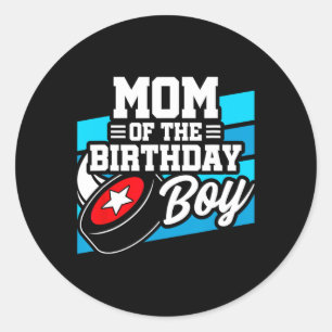 Pegatina Redonda Cumpleaños de hockey - Madre de cumpleaños - Nacim