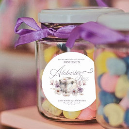 Pegatina Redonda Cumpleaños de la Caja de Alabaster