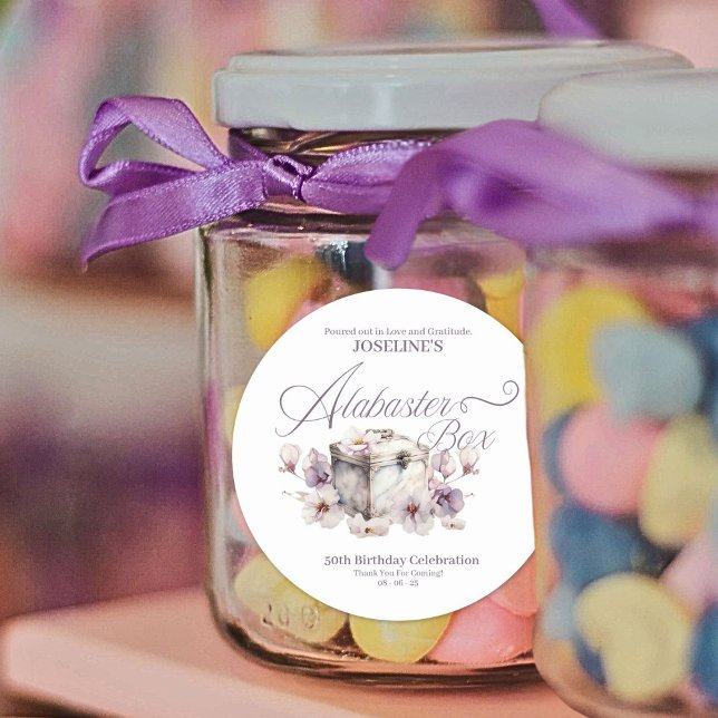 Pegatina Redonda Cumpleaños de la Caja de Alabaster (Subido por el creador)