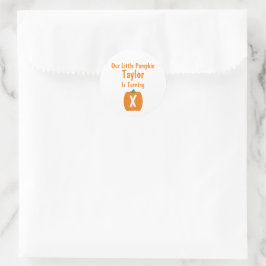 Pegatina Redonda Cumpleaños de la Calabaza Pequeña