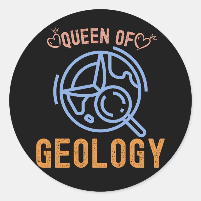 Pegatina Redonda Cumpleaños de la Geología, Gemas Geológicas, Geólo (Anverso)