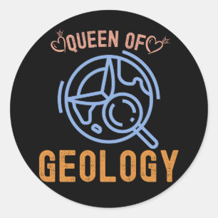 Pegatina Redonda Cumpleaños de la Geología, Gemas Geológicas, Geólo