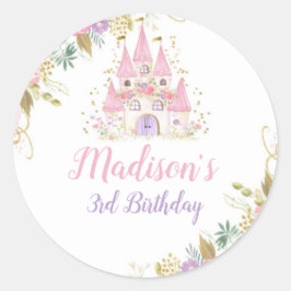 Pegatina Redonda Cumpleaños de la Princesa
