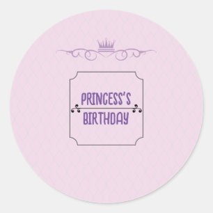 Pegatina Redonda Cumpleaños de la princesa