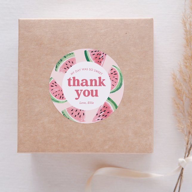 Pegatina Redonda Cumpleaños de la sandía (Subido por el creador)