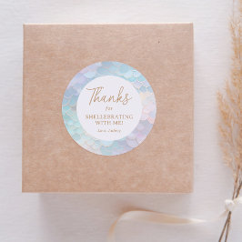 Pegatina Redonda Cumpleaños de la sirena gracias por su protección