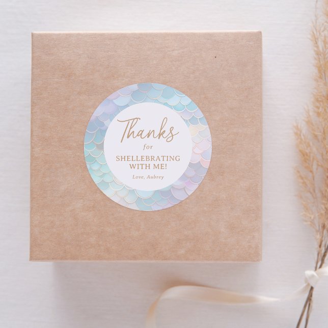 Pegatina Redonda Cumpleaños de la sirena gracias por su protección (Subido por el creador)