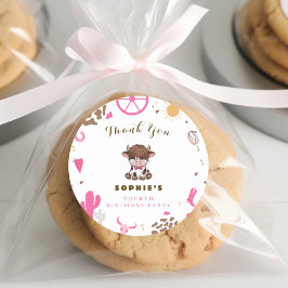 Pegatina Redonda Cumpleaños de la vaca sagrada