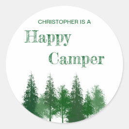 Pegatina Redonda Cumpleaños de los Árboles de Woodland