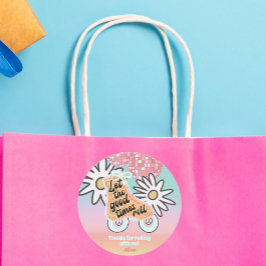 Pegatina Redonda Cumpleaños de los Chicas de patinaje sobre ruedas