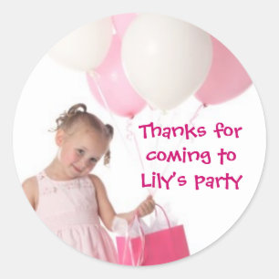 Pegatina Redonda Cumpleaños de los niños Gracias Pegatinas: Tu imag