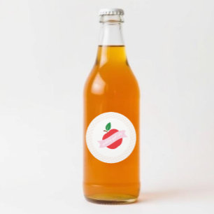 Pegatina Redonda Cumpleaños de niñas con sidra de manzana burbujean