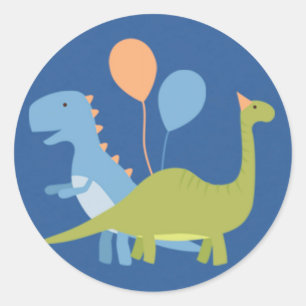 Pegatina Redonda Cumpleaños de niño - Estómago de dinosaurio - Sell
