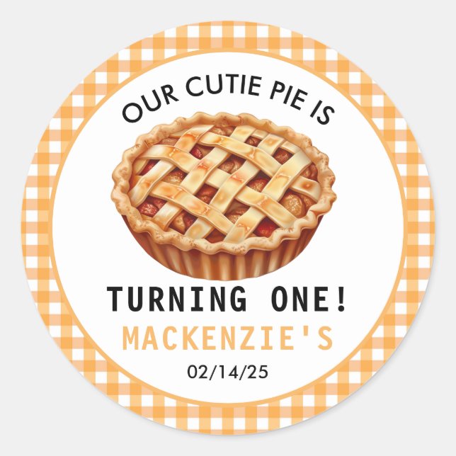 Pegatina Redonda Cumpleaños de nuestro cortijo Pie (Anverso)