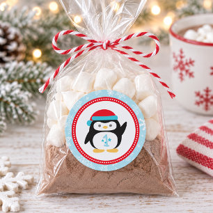 Pegatina Redonda Cumpleaños de Pingüino de Winter ONEderland
