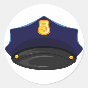 Pegatina Redonda Cumpleaños de policía