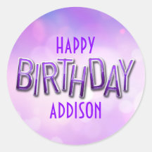 Cumpleaños de Purple Pink Bokeh