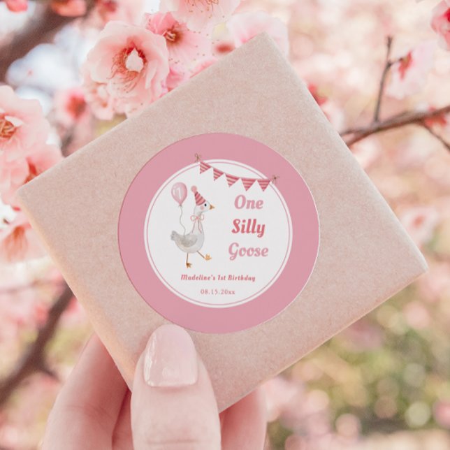 Pegatina Redonda Cumpleaños de un Chica rosado y rubio (Subido por el creador)