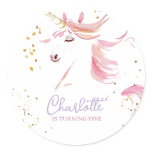 Cumpleaños de Unicornio moderno y Pastel arcoiris