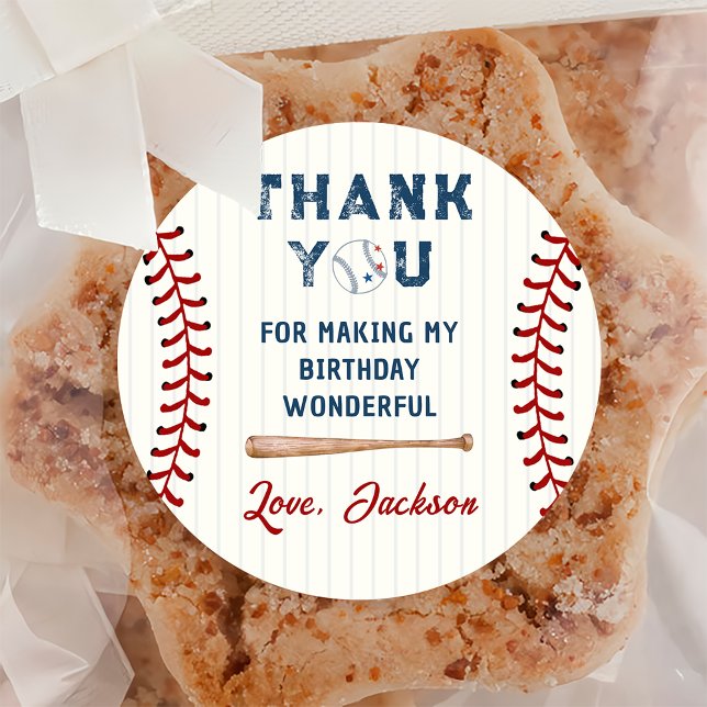 Pegatina Redonda Cumpleaños del Béisbol (Subido por el creador)