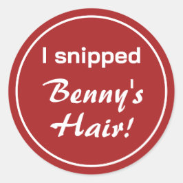 Pegatina Redonda Cumpleaños del camión de bomberos rojo