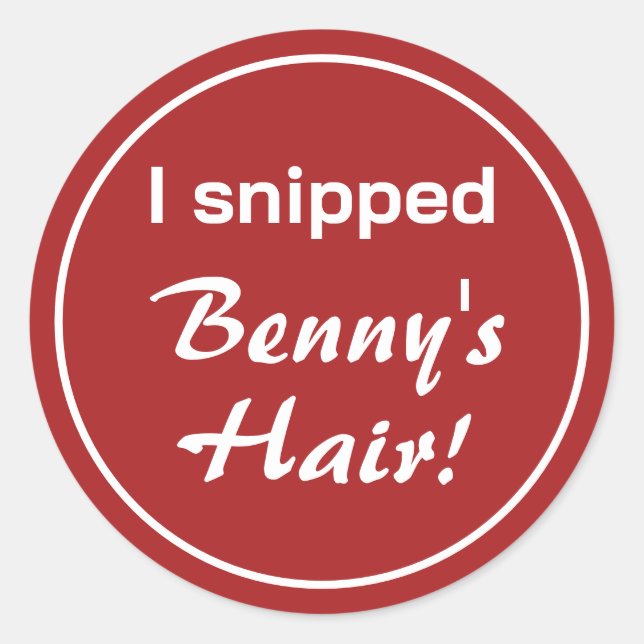 Pegatina Redonda Cumpleaños del camión de bomberos rojo (Anverso)