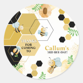 Pegatina Redonda Cumpleaños del Día de las Abejas