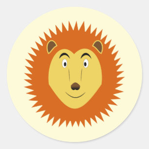 Pegatina Redonda Cumpleaños del León Signo Estelar