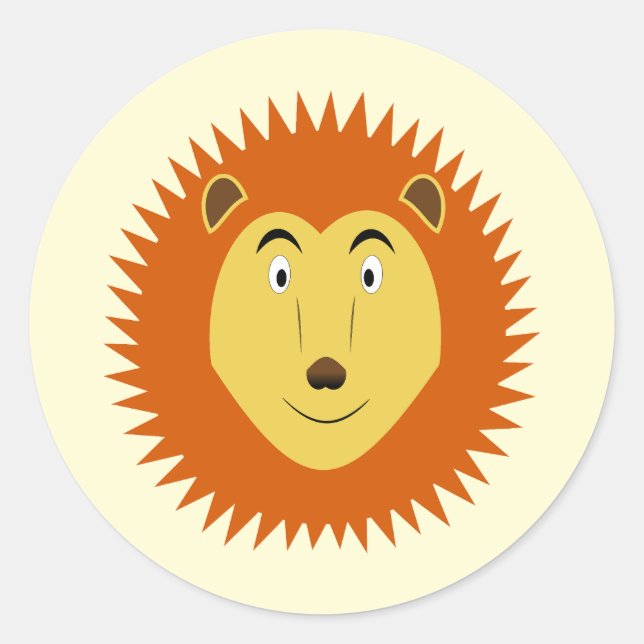 Pegatina Redonda Cumpleaños del León Signo Estelar (Anverso)