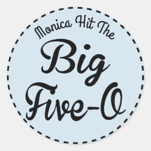 Pegatina Redonda Cumpleaños divertido del jalón - 50 años