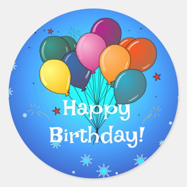 Pegatina Redonda Cumpleaños...¡Es hora de celebrar! (Anverso)