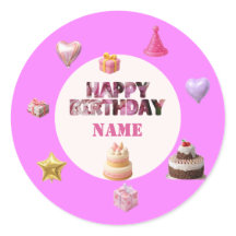 Cumpleaños Feliz Rosa Personalizado