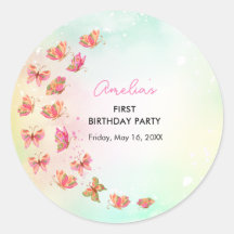 Cumpleaños Flutter Kiss Butterfly Girl 1st