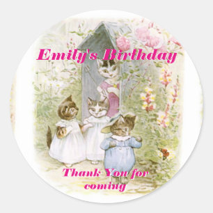 Pegatina Redonda Cumpleaños Gracias Beatrix Potter Pegatinas
