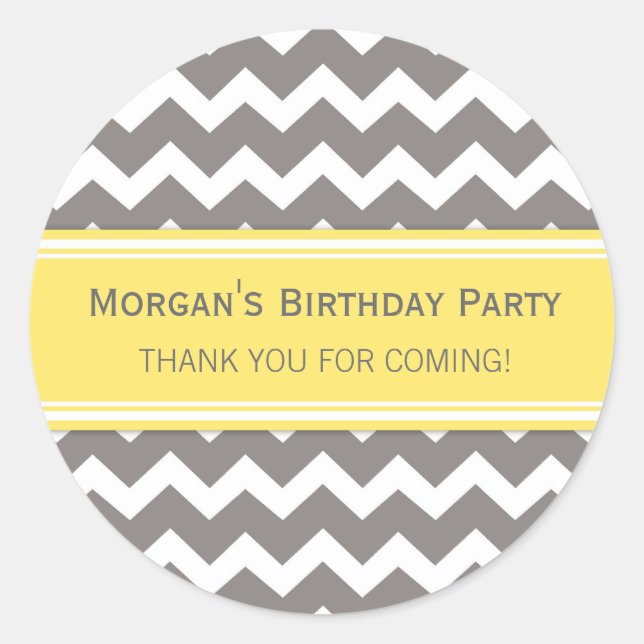 Pegatina Redonda Cumpleaños Gracias Nombre Personalizado Favor Etiq (Anverso)