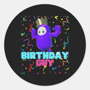 Pegatina Redonda Cumpleaños Guy Fun Popular Juego de Video Tema Cum